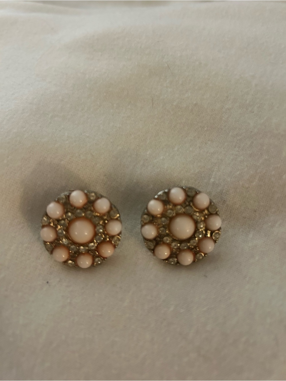 Classic Pink Bead Cluster Stud Earrings